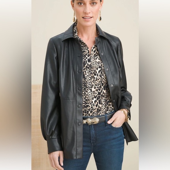 Chico's Black Leather Jacket